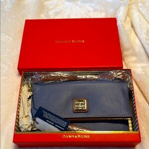 Dooney & Bourke Blue Leather Clutch